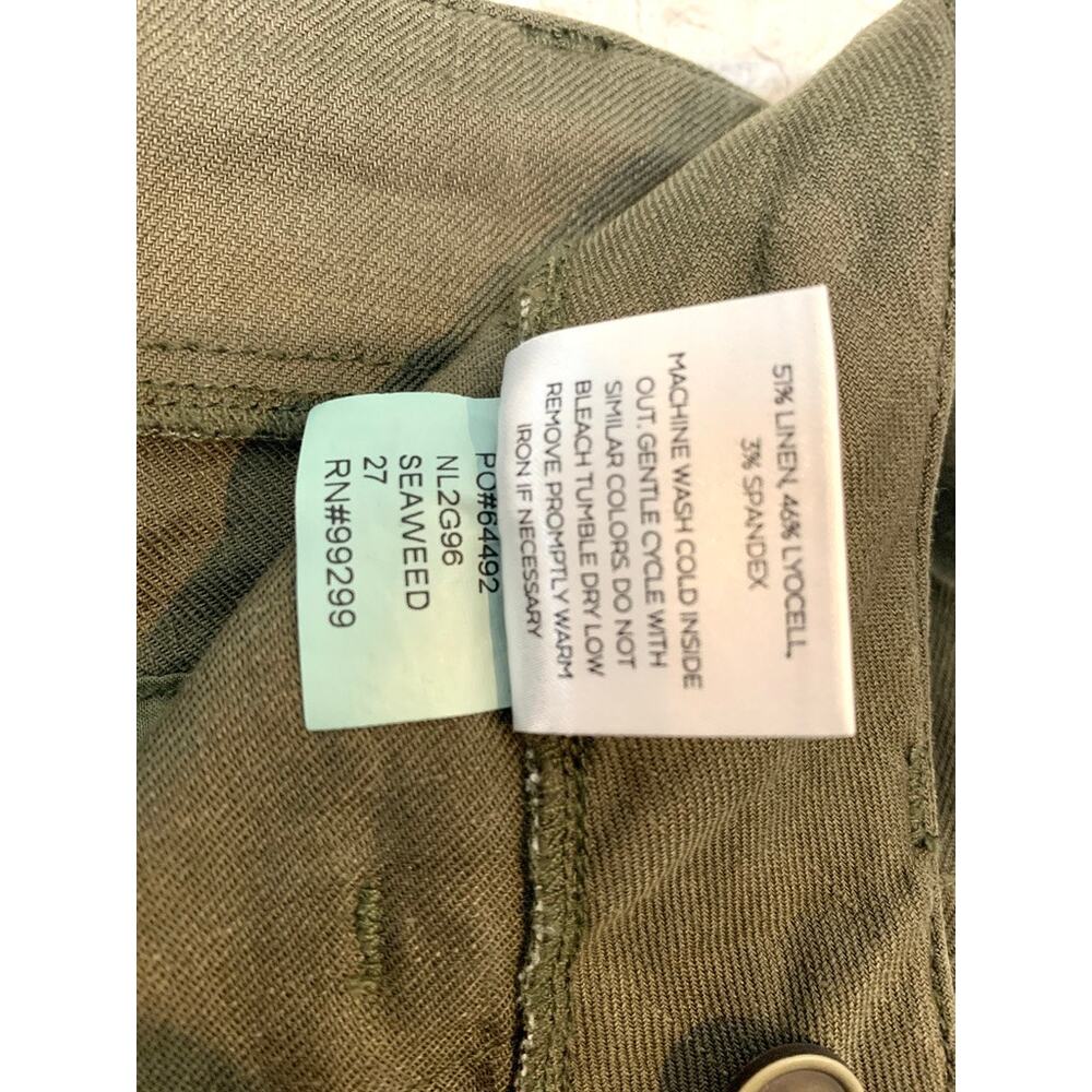 new Level 99 27 linen Izzy patch pocket mid rise jogger pants P 3483 - Picture 3 of 12